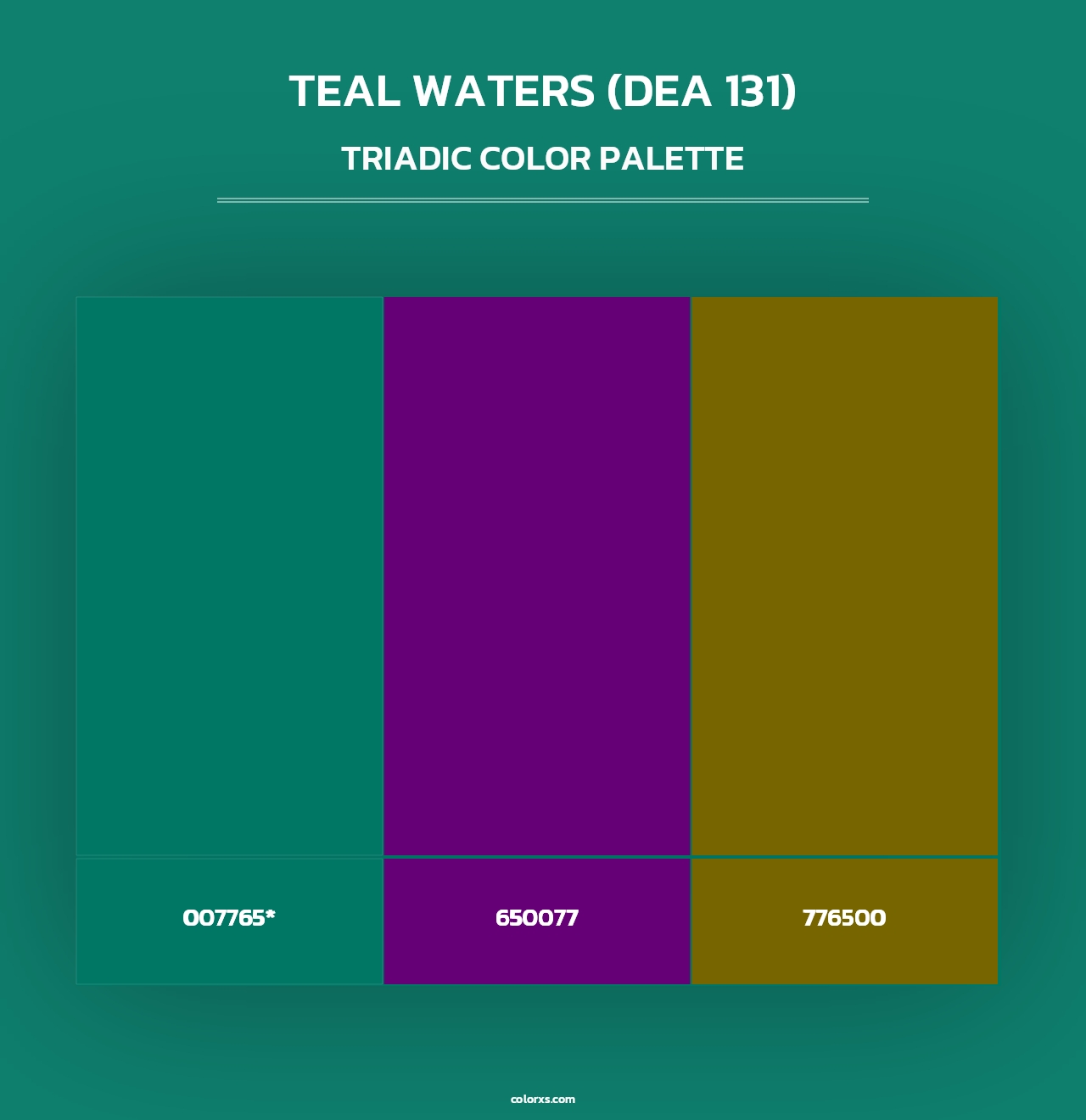 Teal Waters (DEA 131) - Triadic Color Palette