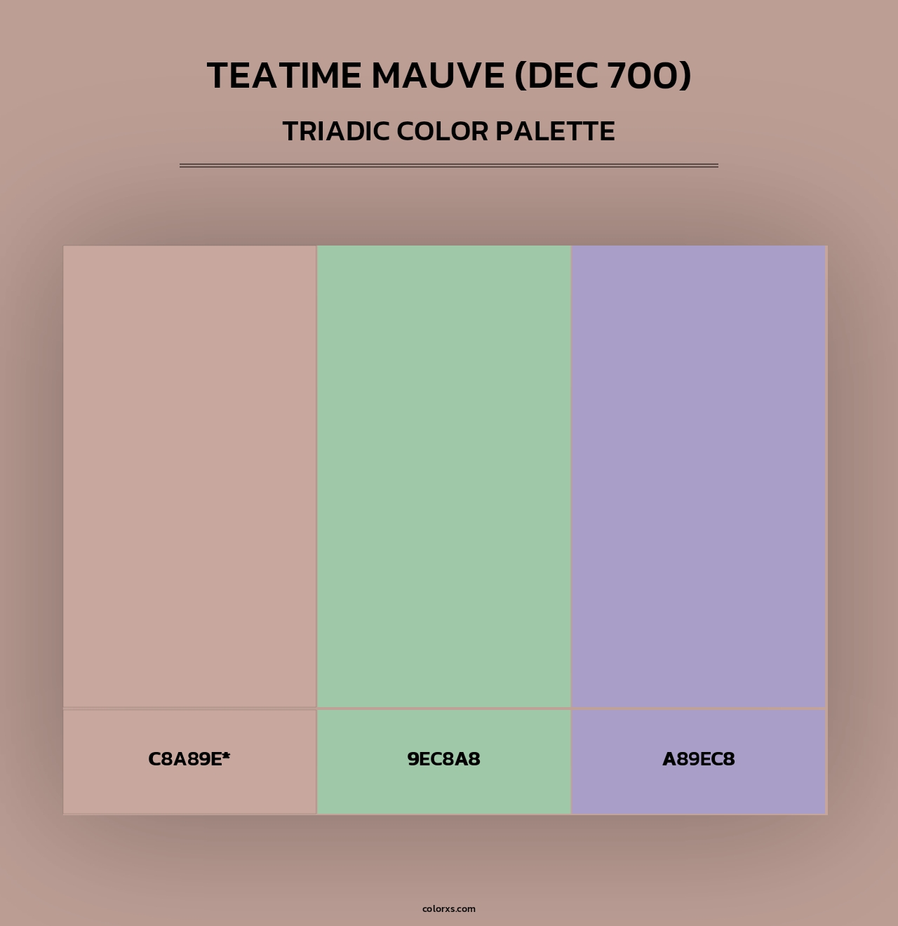 Teatime Mauve (DEC 700) - Triadic Color Palette