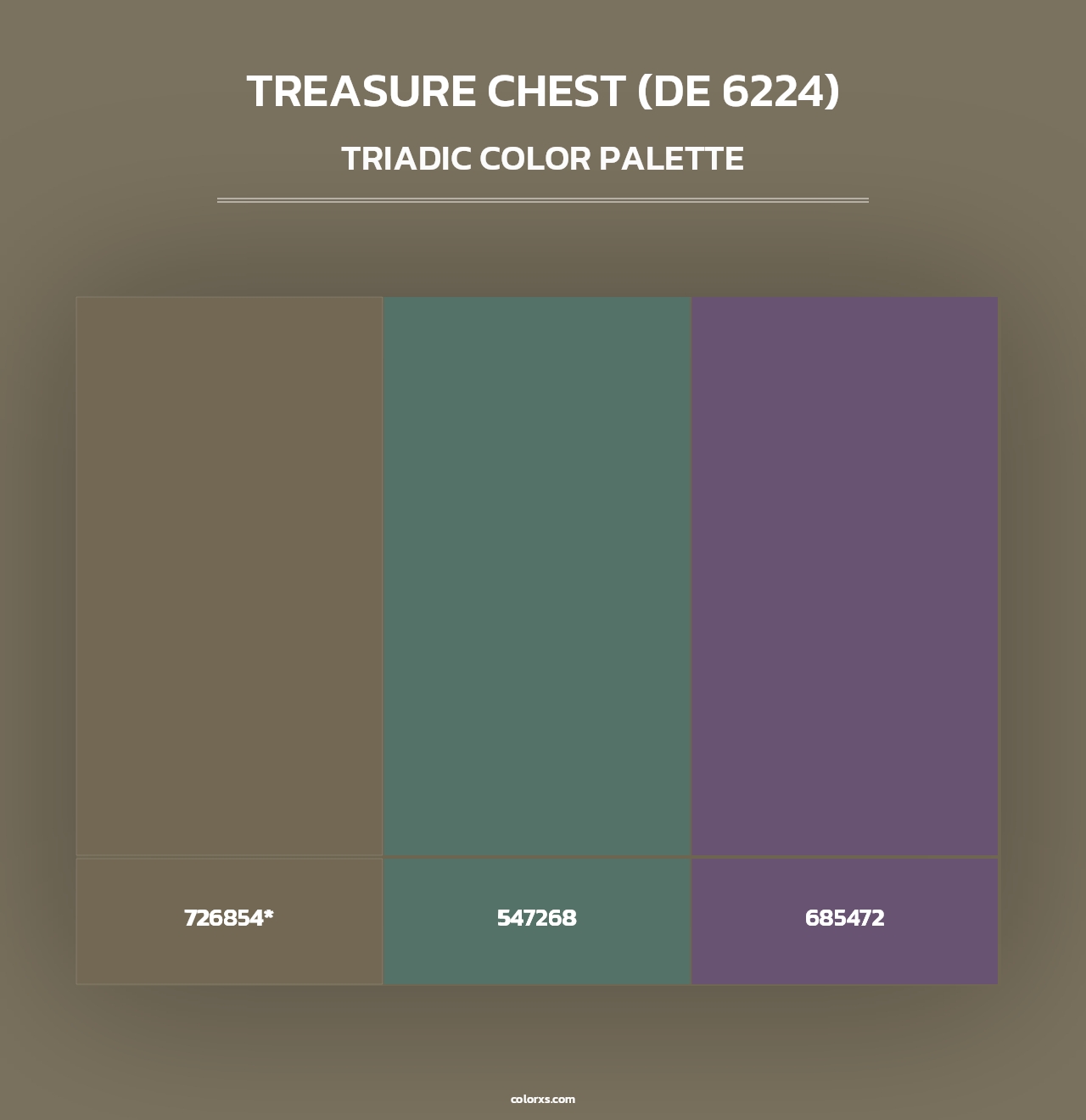Treasure Chest (DE 6224) - Triadic Color Palette