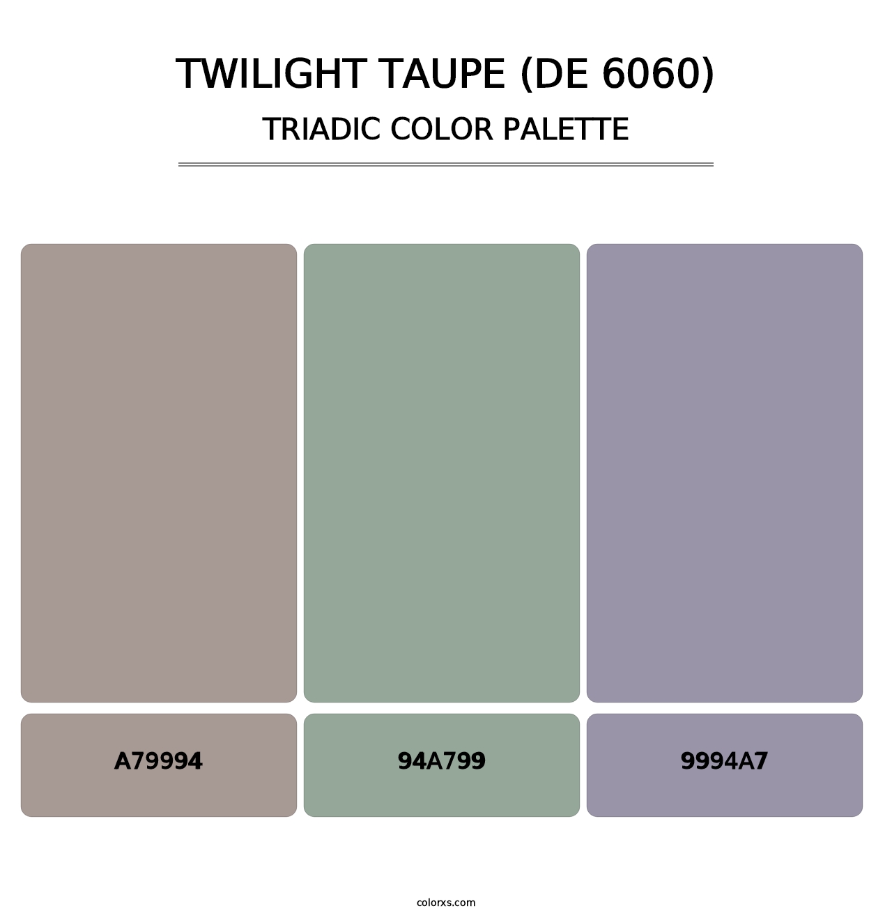 Twilight Taupe (DE 6060) - Triadic Color Palette