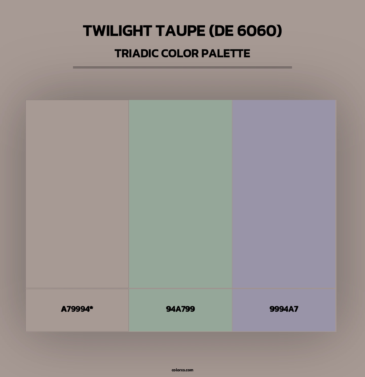 Twilight Taupe (DE 6060) - Triadic Color Palette