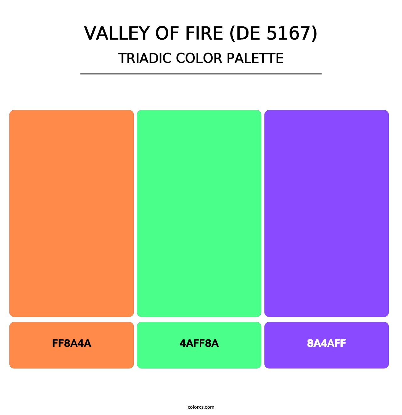 Valley of Fire (DE 5167) - Triadic Color Palette