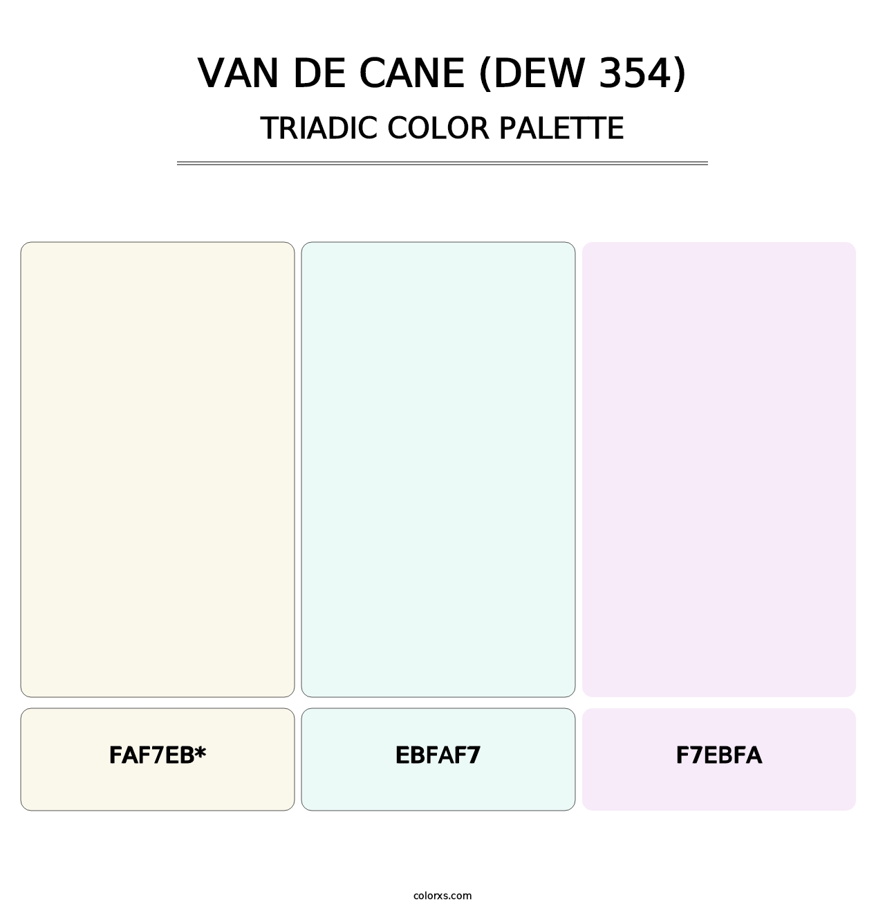 Van de Cane (DEW 354) - Triadic Color Palette