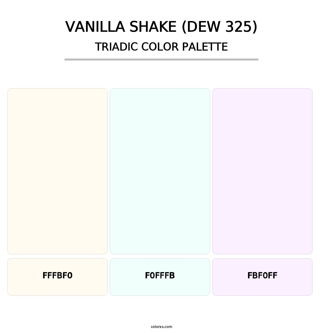 Vanilla Shake (DEW 325) - Triadic Color Palette