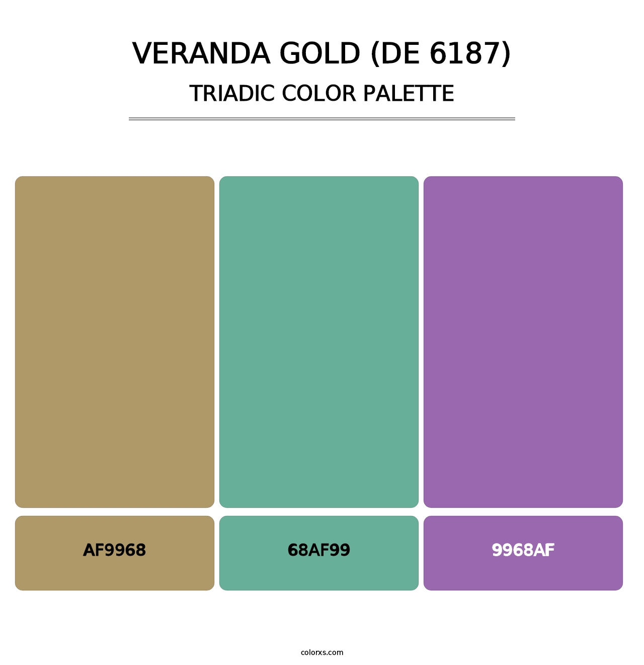 Veranda Gold (DE 6187) - Triadic Color Palette