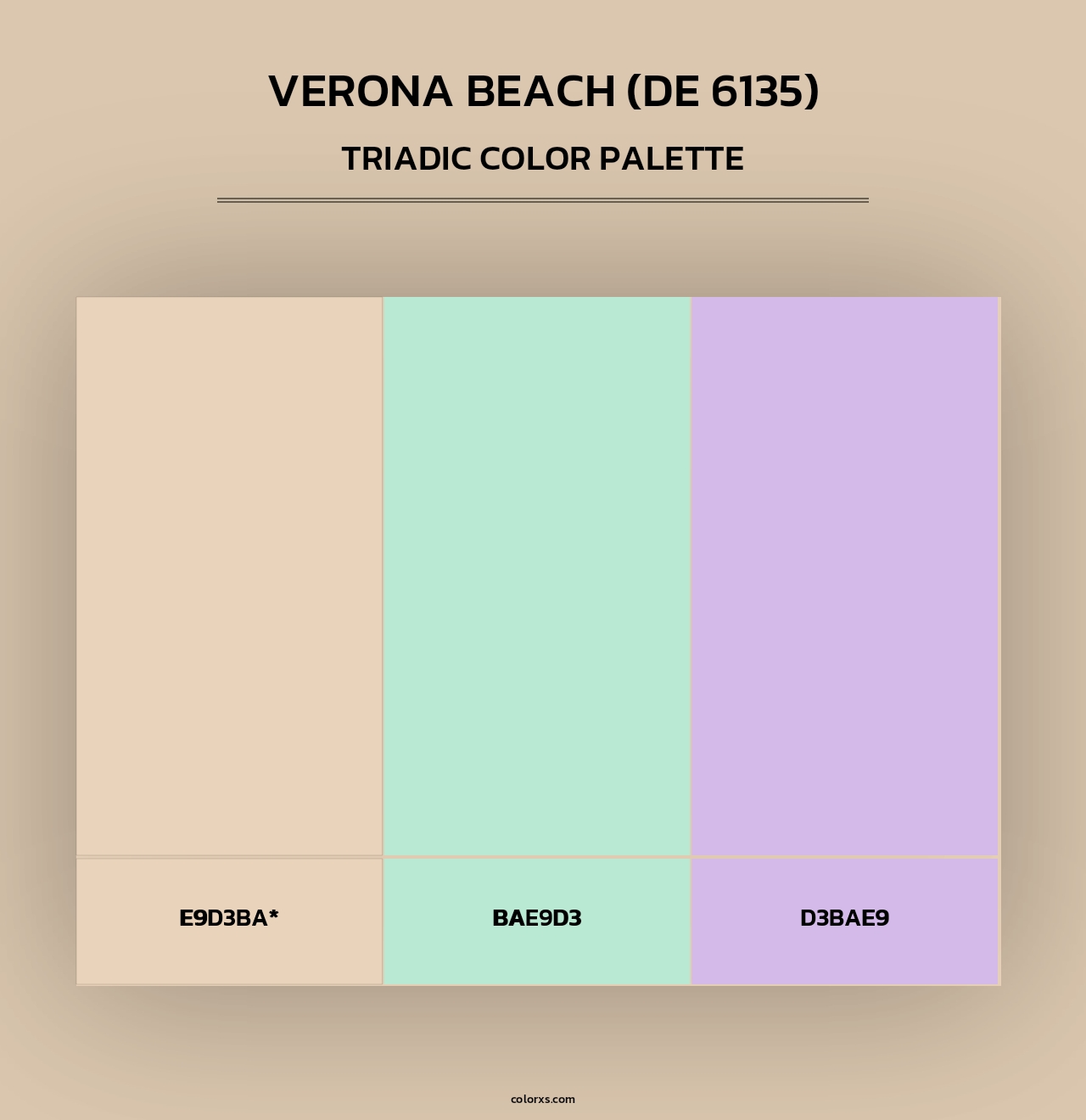 Verona Beach (DE 6135) - Triadic Color Palette