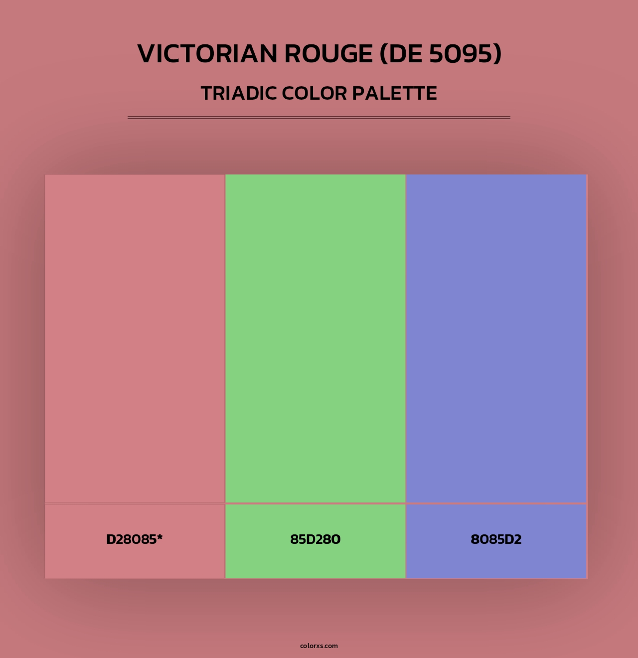 Victorian Rouge (DE 5095) - Triadic Color Palette