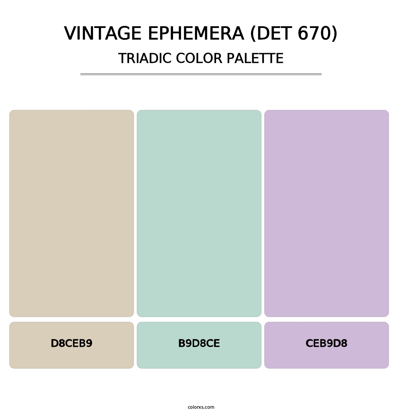 Vintage Ephemera (DET 670) - Triadic Color Palette