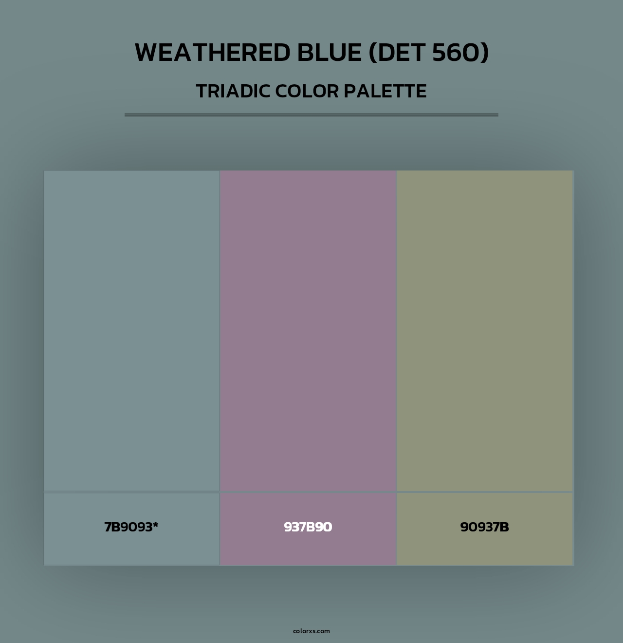 Weathered Blue (DET 560) - Triadic Color Palette