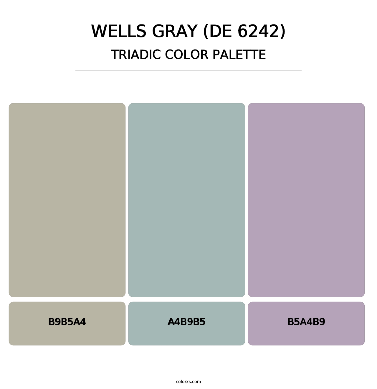 Wells Gray (DE 6242) - Triadic Color Palette