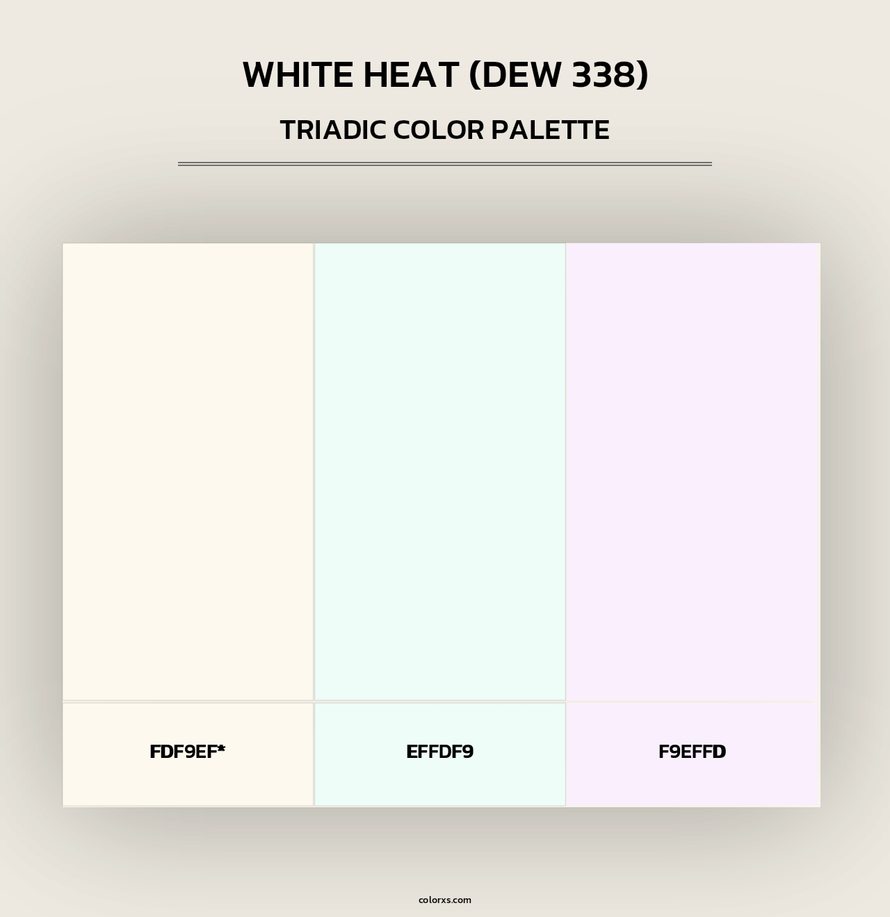 White Heat (DEW 338) - Triadic Color Palette