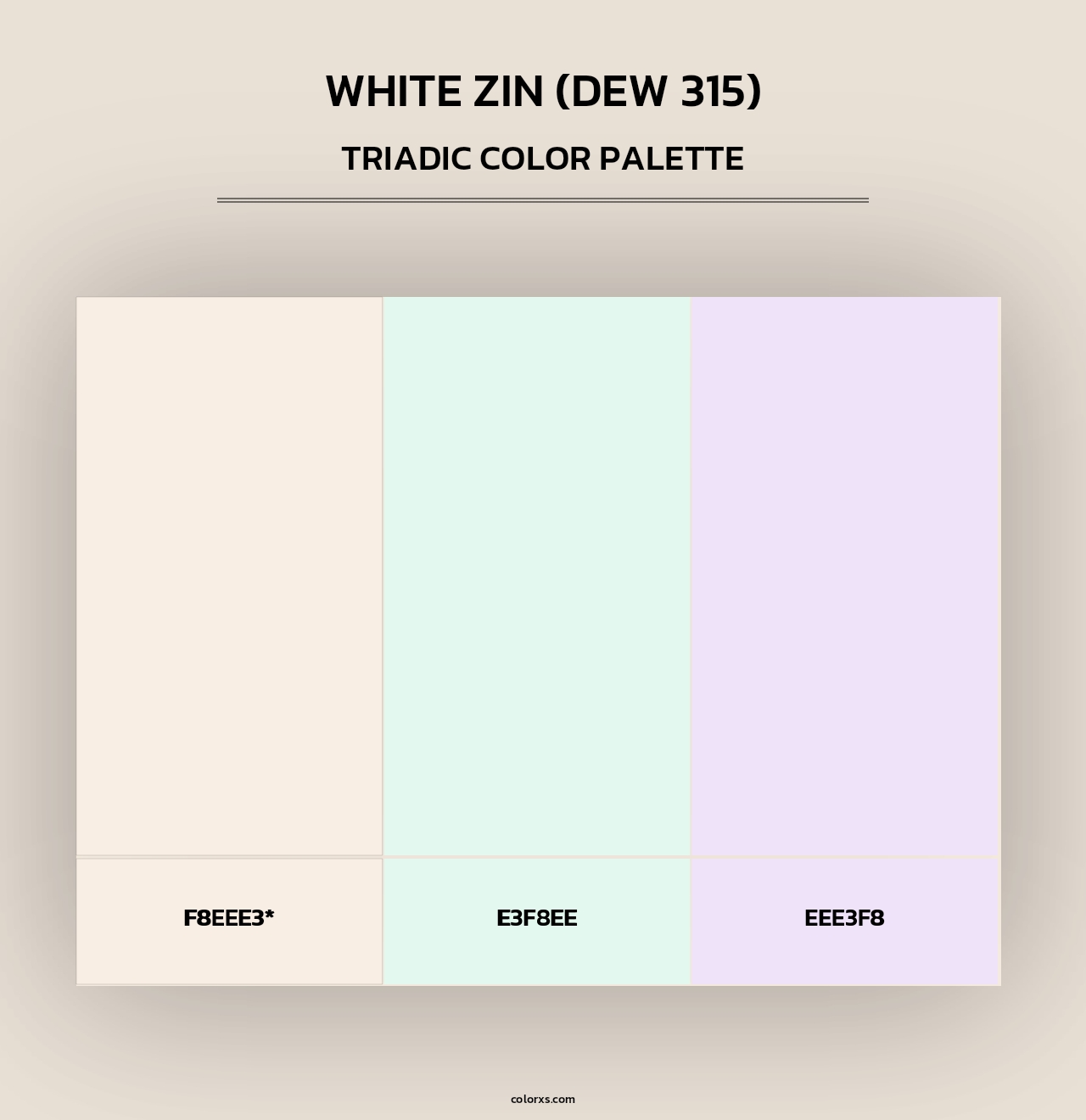 White Zin (DEW 315) - Triadic Color Palette