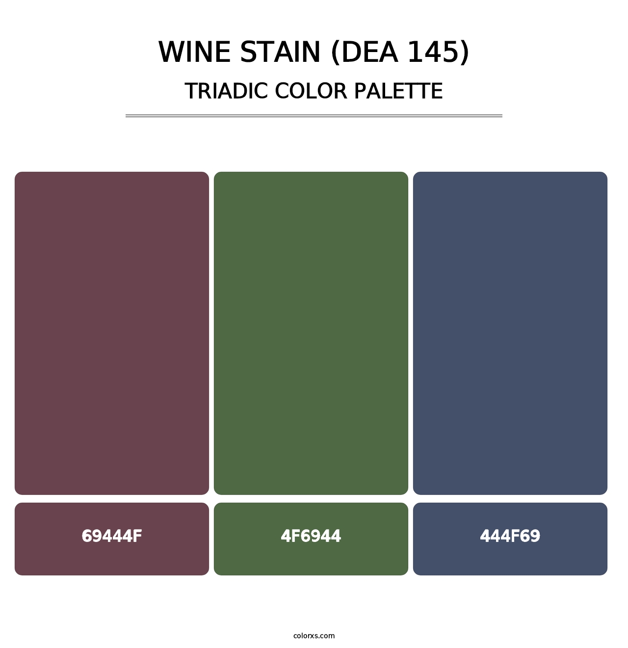 Wine Stain (DEA 145) - Triadic Color Palette