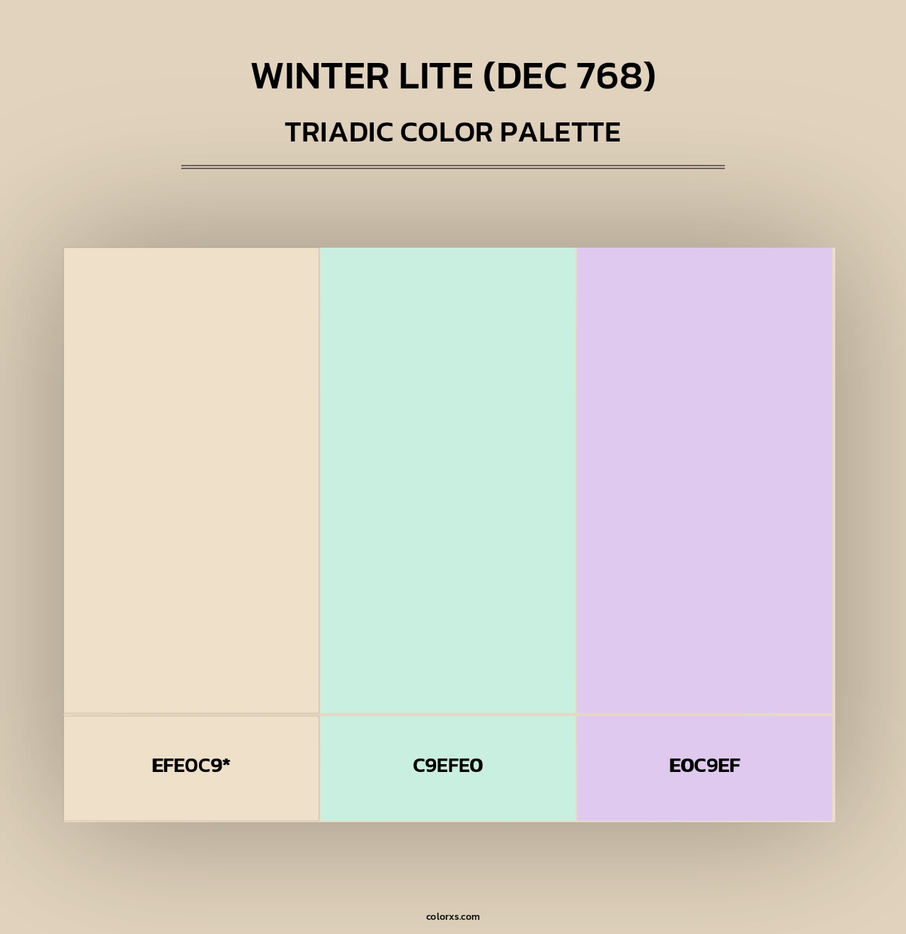 Winter Lite (DEC 768) - Triadic Color Palette