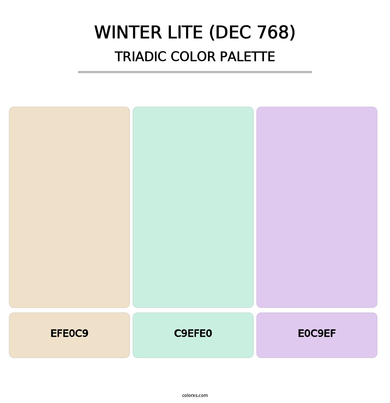 Winter Lite (DEC 768) - Triadic Color Palette