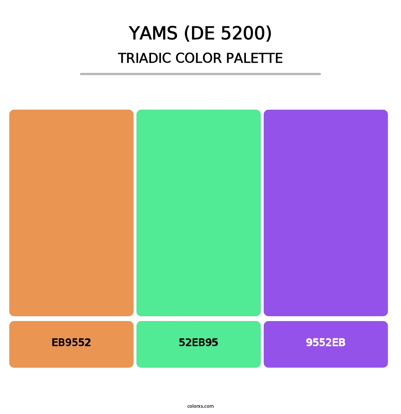 Yams (DE 5200) - Triadic Color Palette