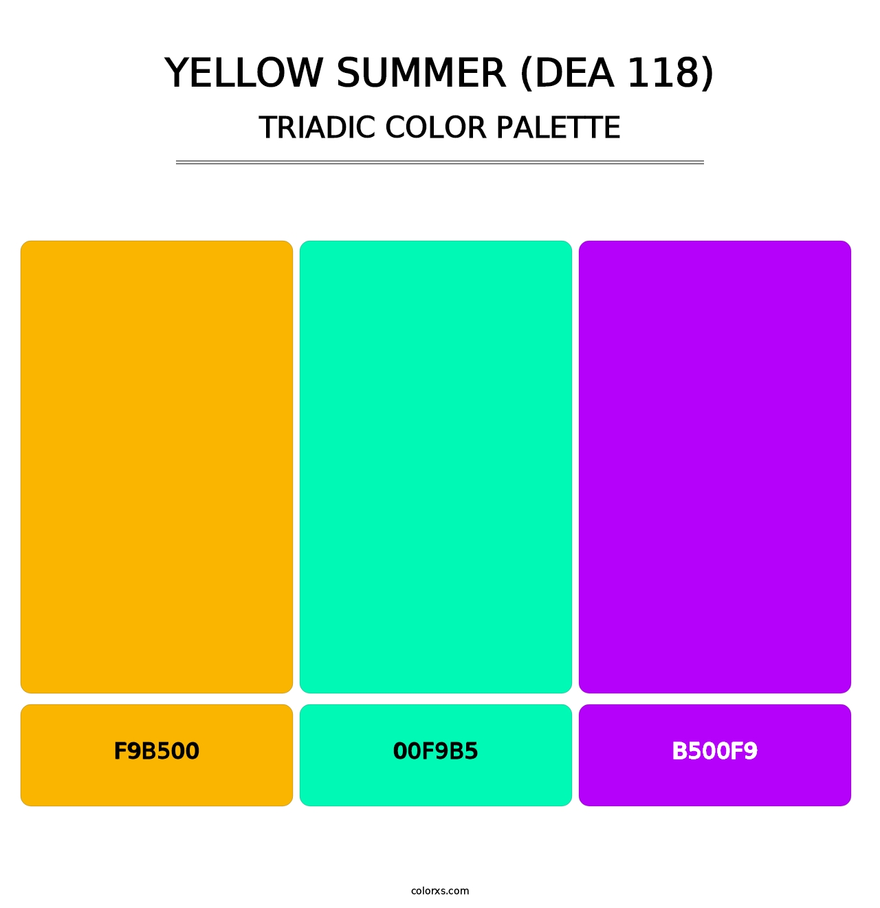 Yellow Summer (DEA 118) - Triadic Color Palette