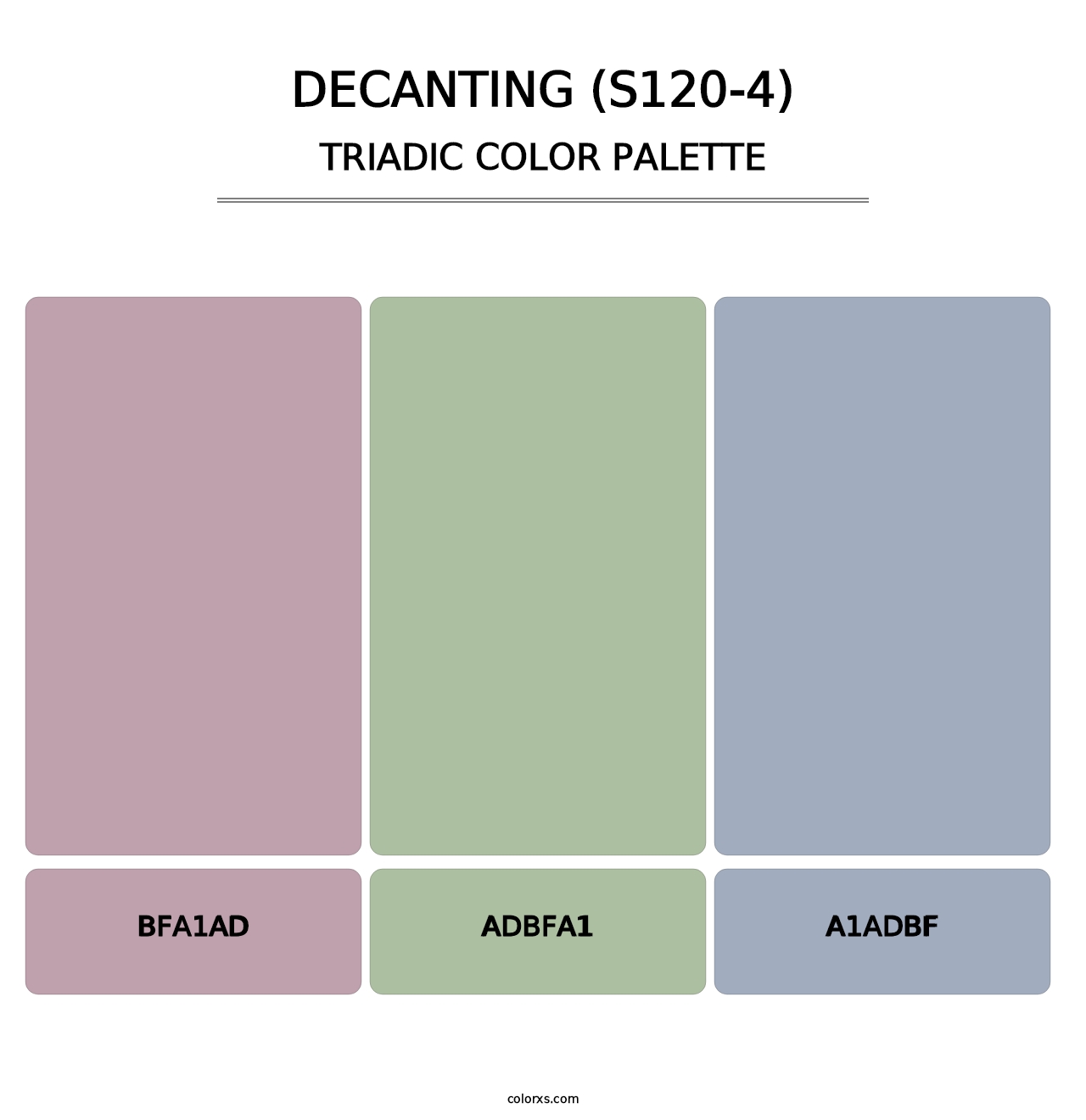 Decanting (S120-4) - Triadic Color Palette