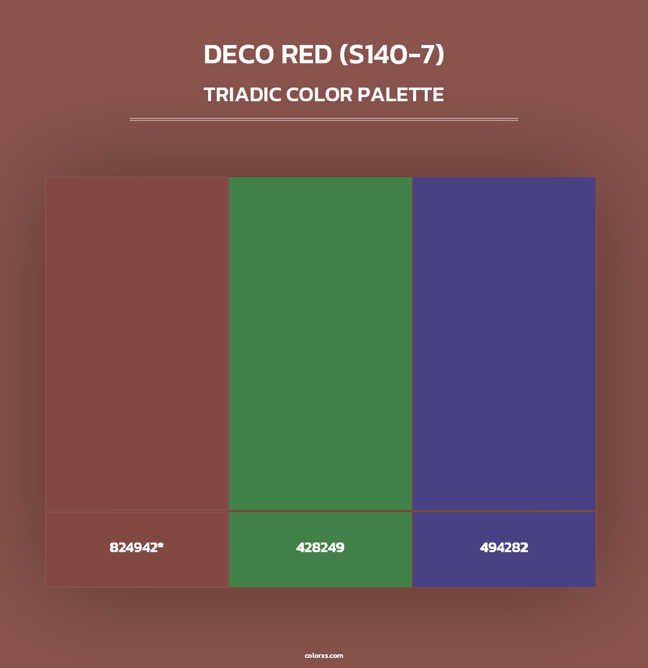 Deco Red (S140-7) - Triadic Color Palette