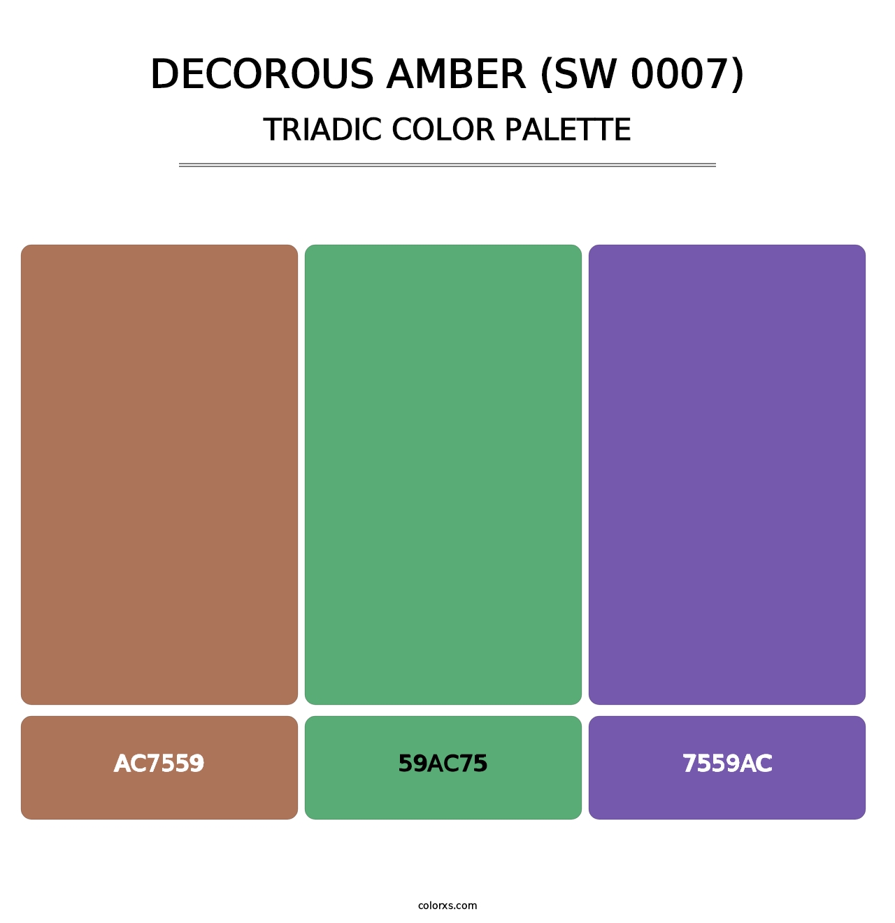 Decorous Amber (SW 0007) - Triadic Color Palette