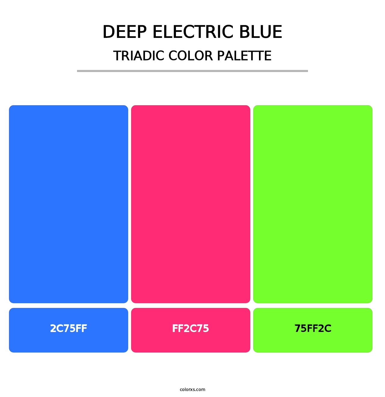 Deep Electric Blue - Triadic Color Palette