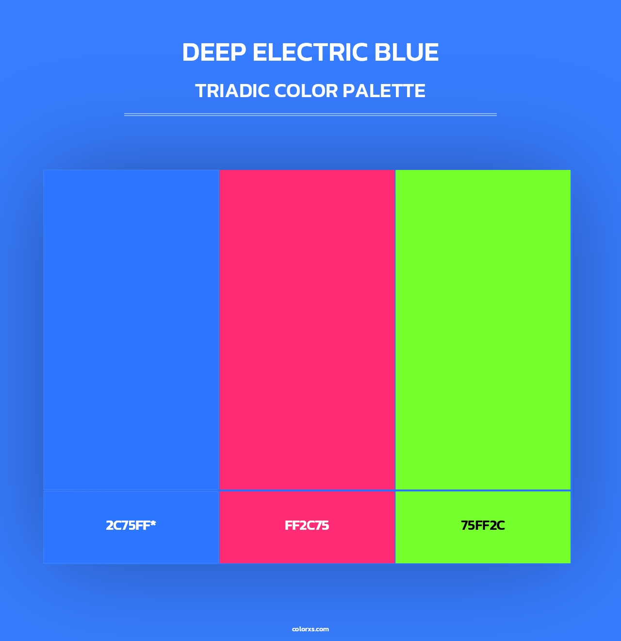 Deep Electric Blue - Triadic Color Palette