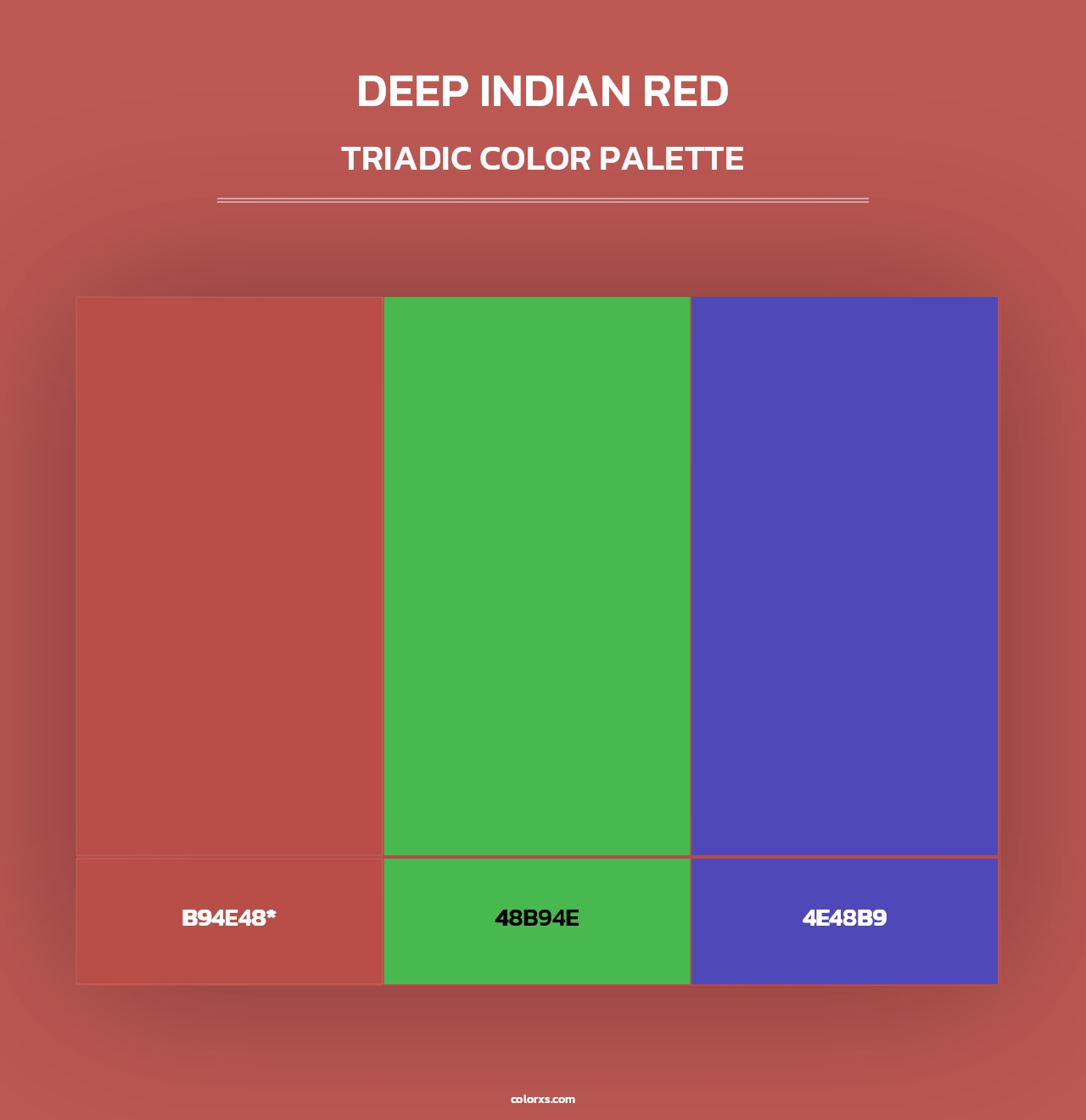 Deep Indian Red - Triadic Color Palette