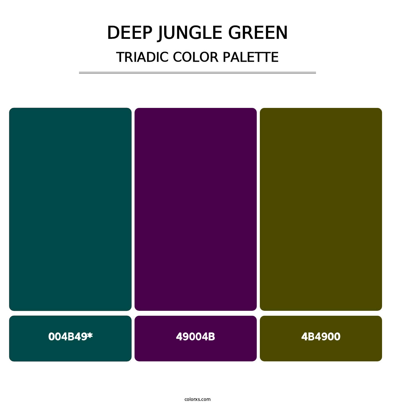 Deep Jungle Green - Triadic Color Palette