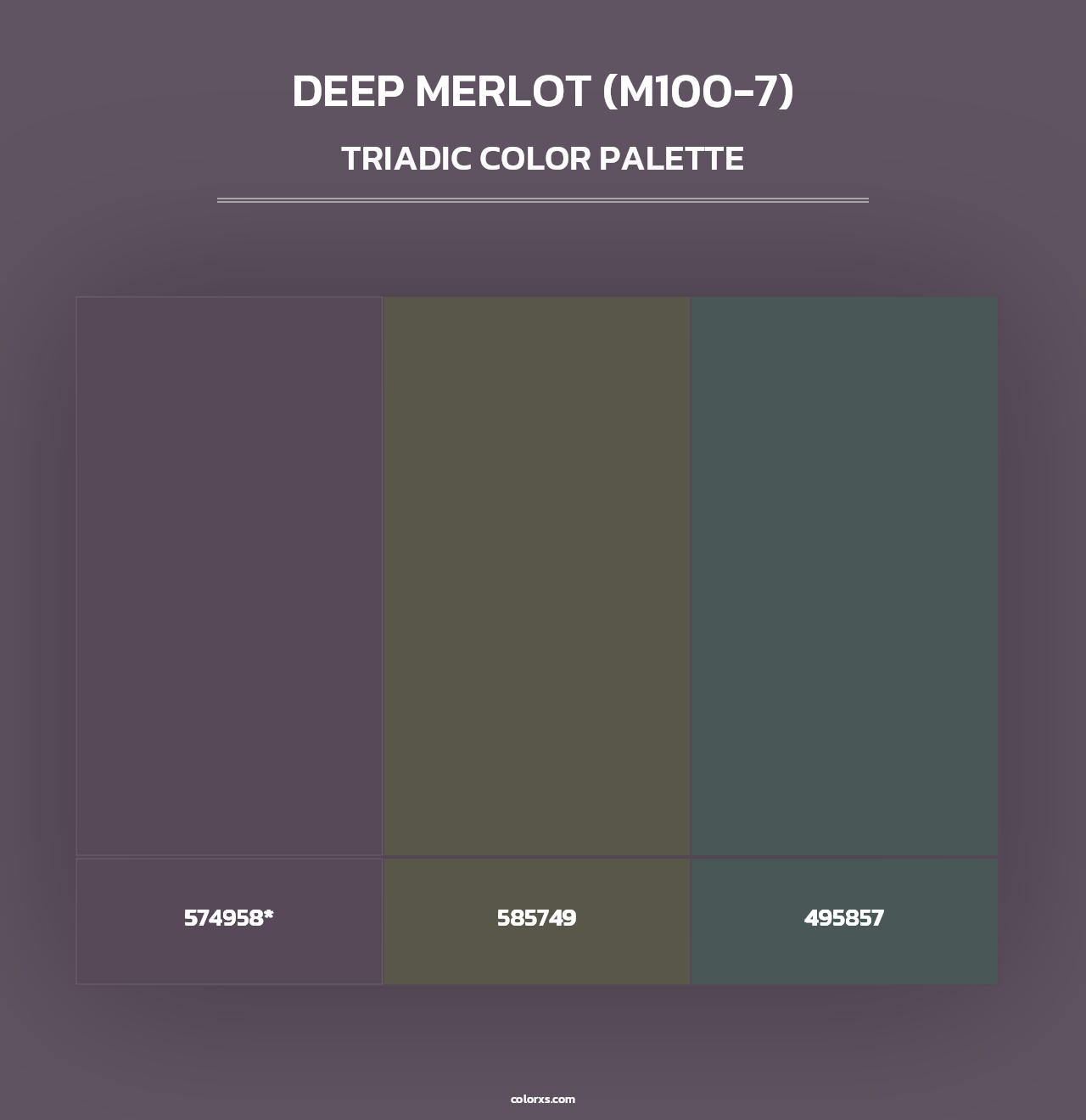 Deep Merlot (M100-7) - Triadic Color Palette