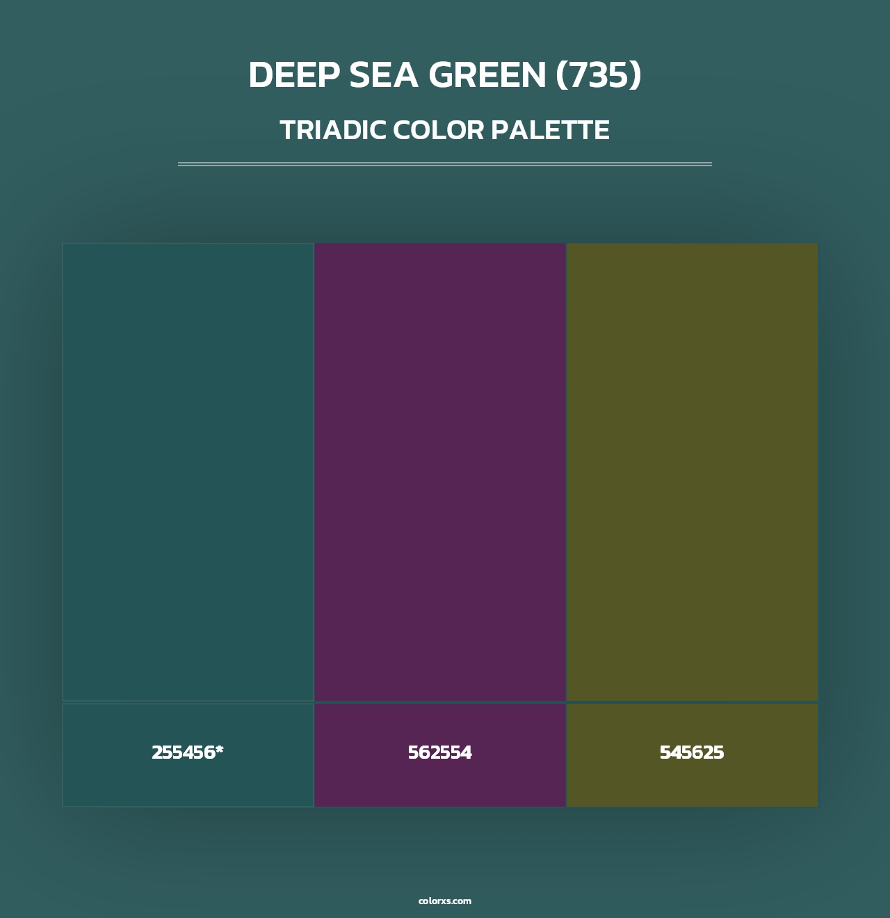 Deep Sea Green (735) - Triadic Color Palette