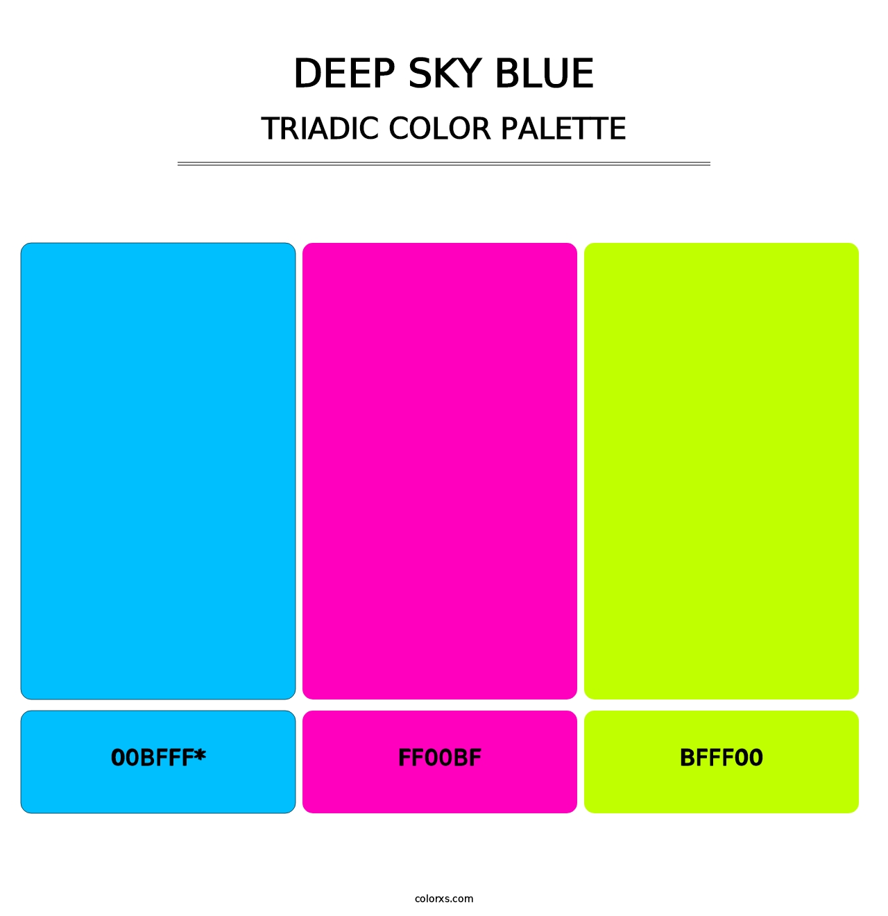 Deep Sky Blue - Triadic Color Palette