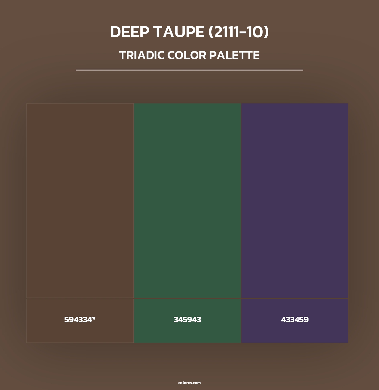 Deep Taupe (2111-10) - Triadic Color Palette
