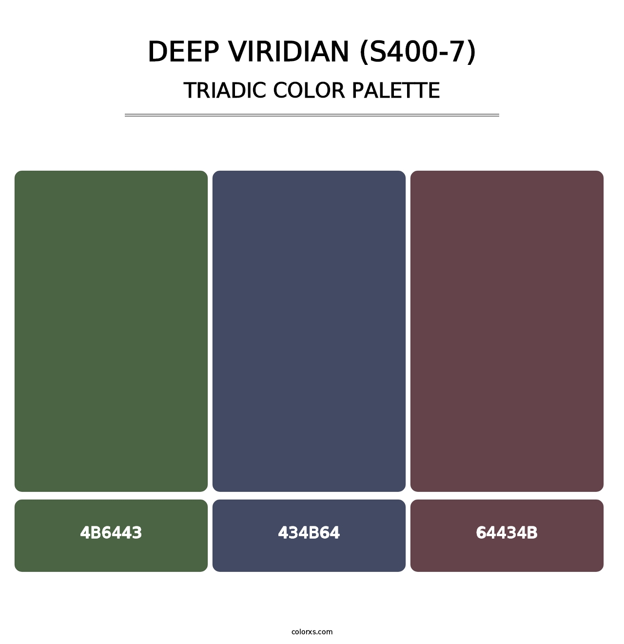 Deep Viridian (S400-7) - Triadic Color Palette