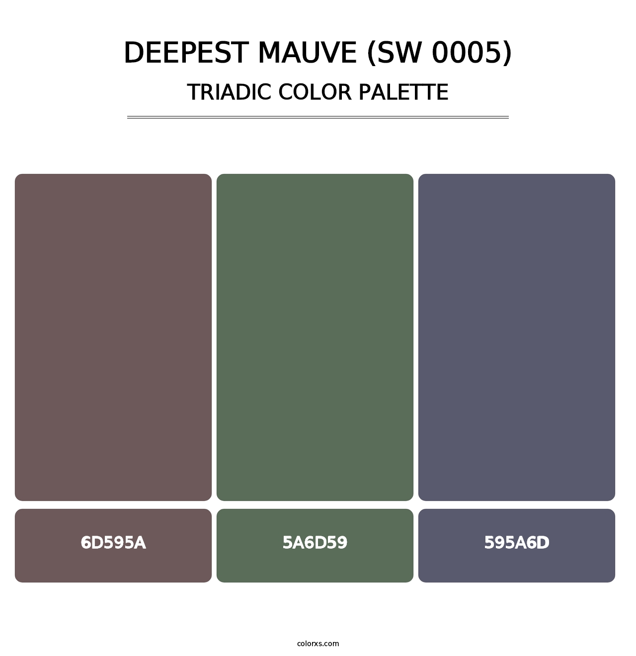 Deepest Mauve (SW 0005) - Triadic Color Palette