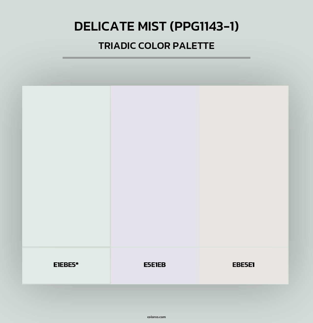 Delicate Mist (PPG1143-1) - Triadic Color Palette