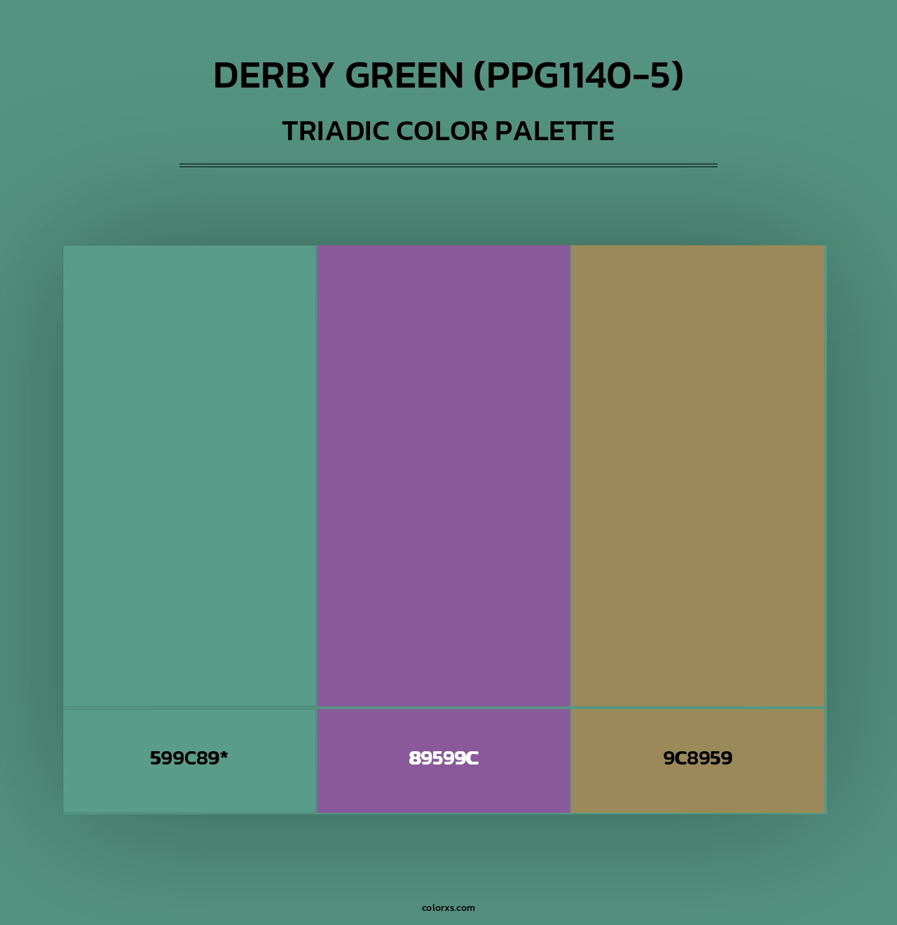 Derby Green (PPG1140-5) - Triadic Color Palette
