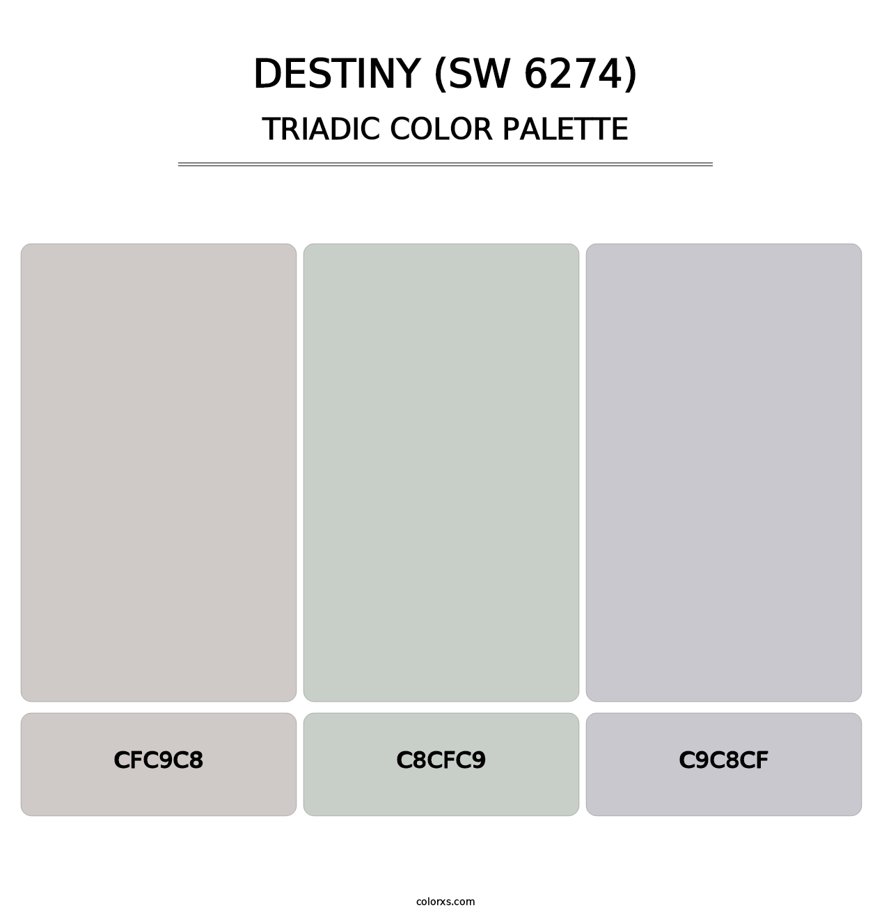 Destiny (SW 6274) - Triadic Color Palette