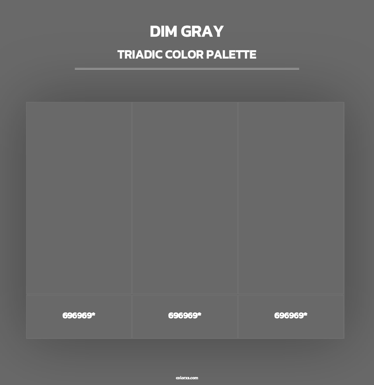 Dim Gray - Triadic Color Palette