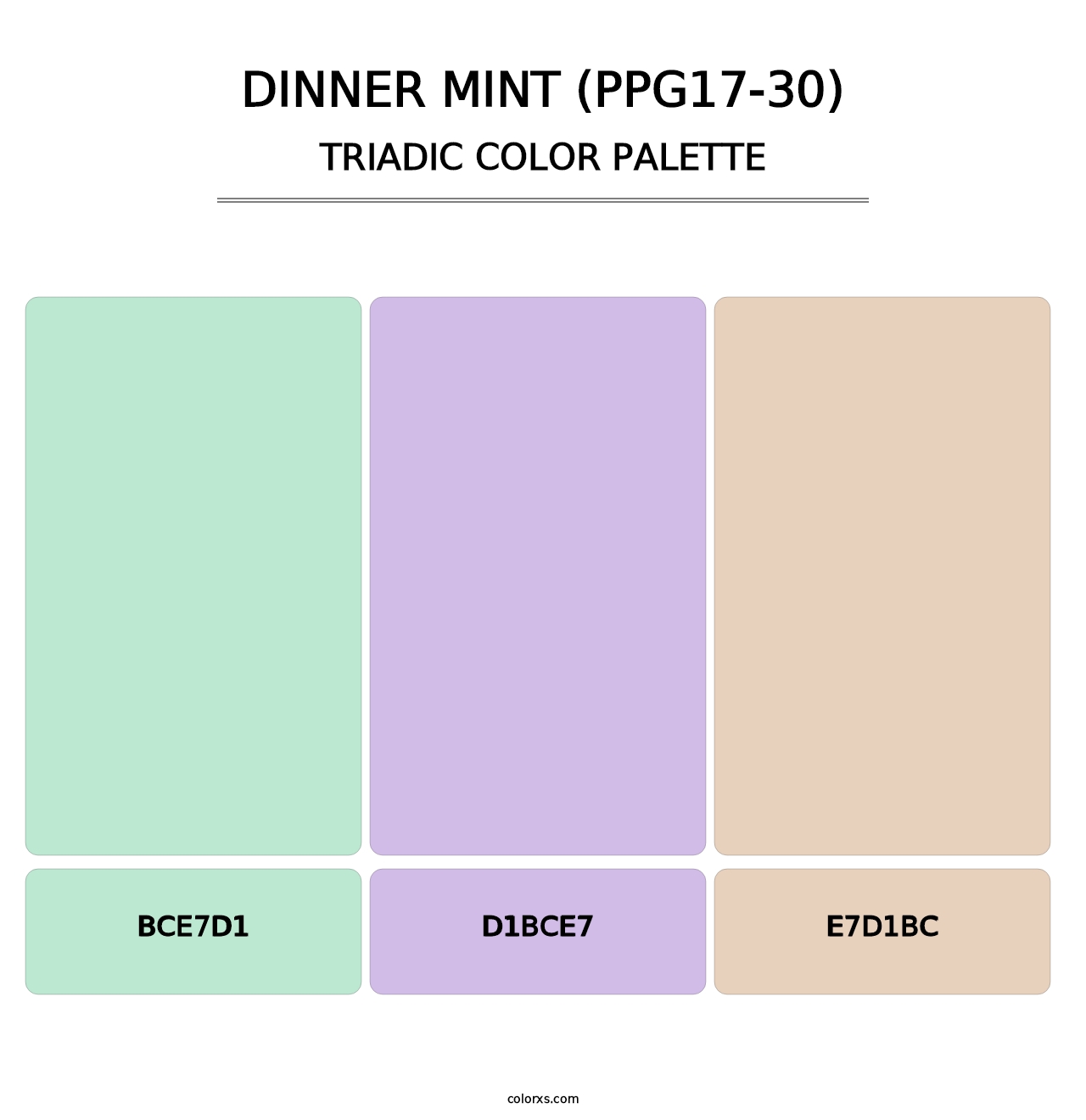 Dinner Mint (PPG17-30) - Triadic Color Palette