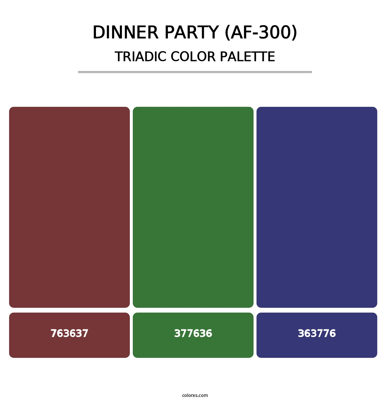 Dinner Party (AF-300) - Triadic Color Palette