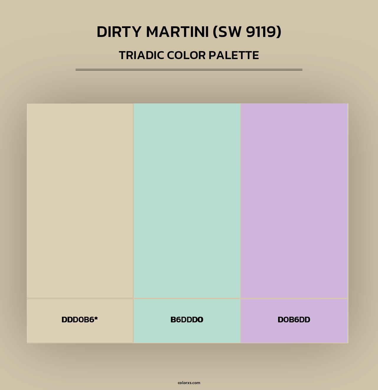 Dirty Martini (SW 9119) - Triadic Color Palette