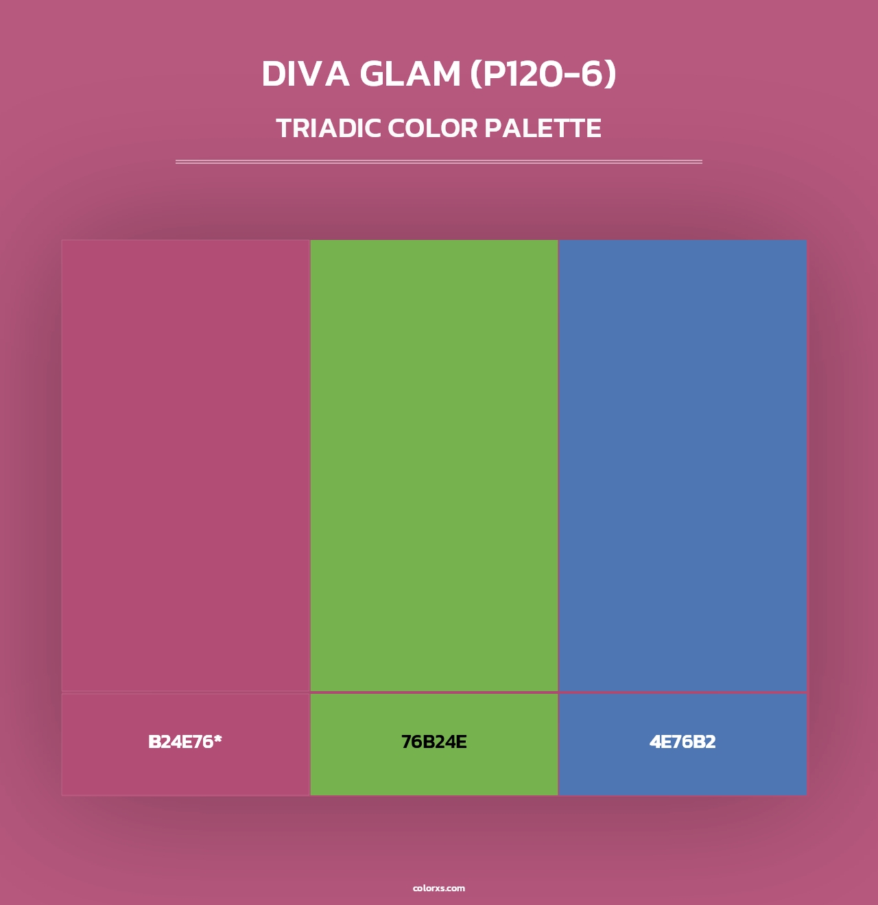 Diva Glam (P120-6) - Triadic Color Palette