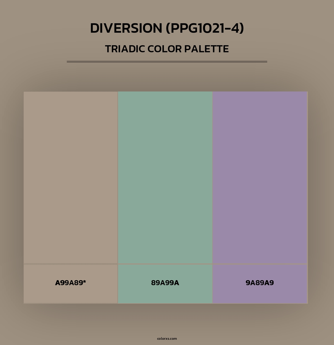 Diversion (PPG1021-4) - Triadic Color Palette