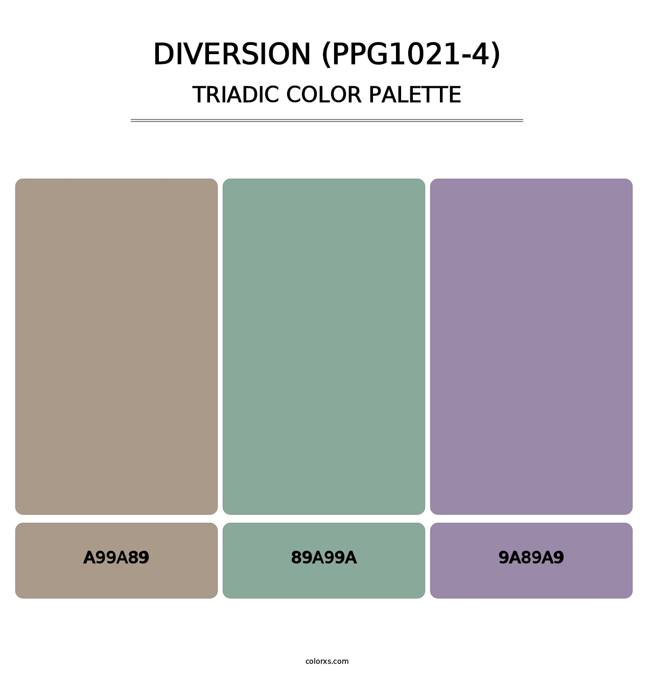 Diversion (PPG1021-4) - Triadic Color Palette