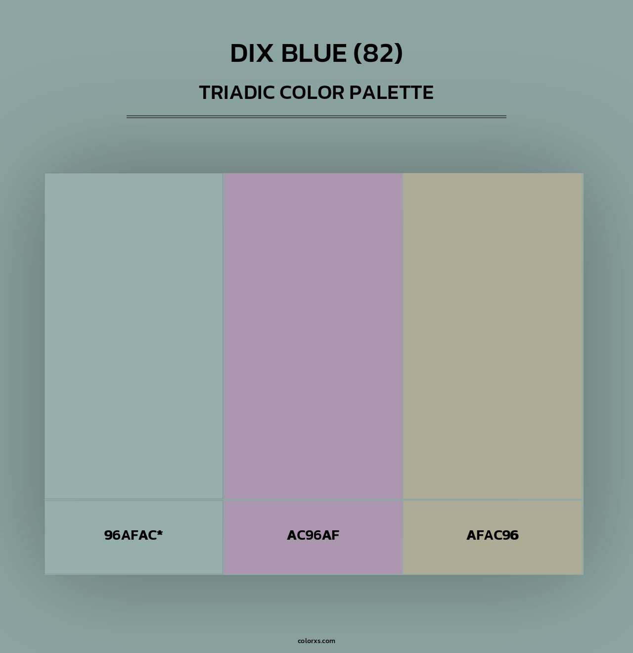 Dix Blue (82) - Triadic Color Palette