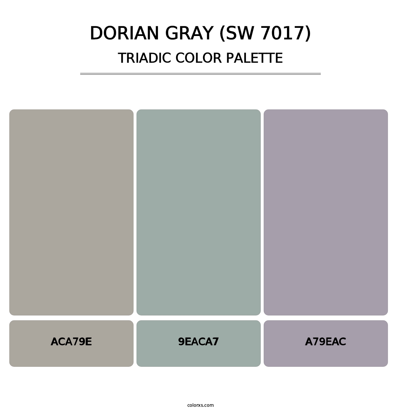 Dorian Gray (SW 7017) - Triadic Color Palette