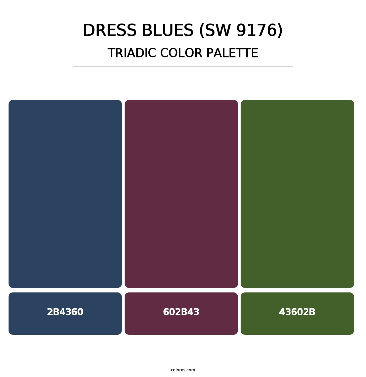 Dress Blues (SW 9176) - Triadic Color Palette