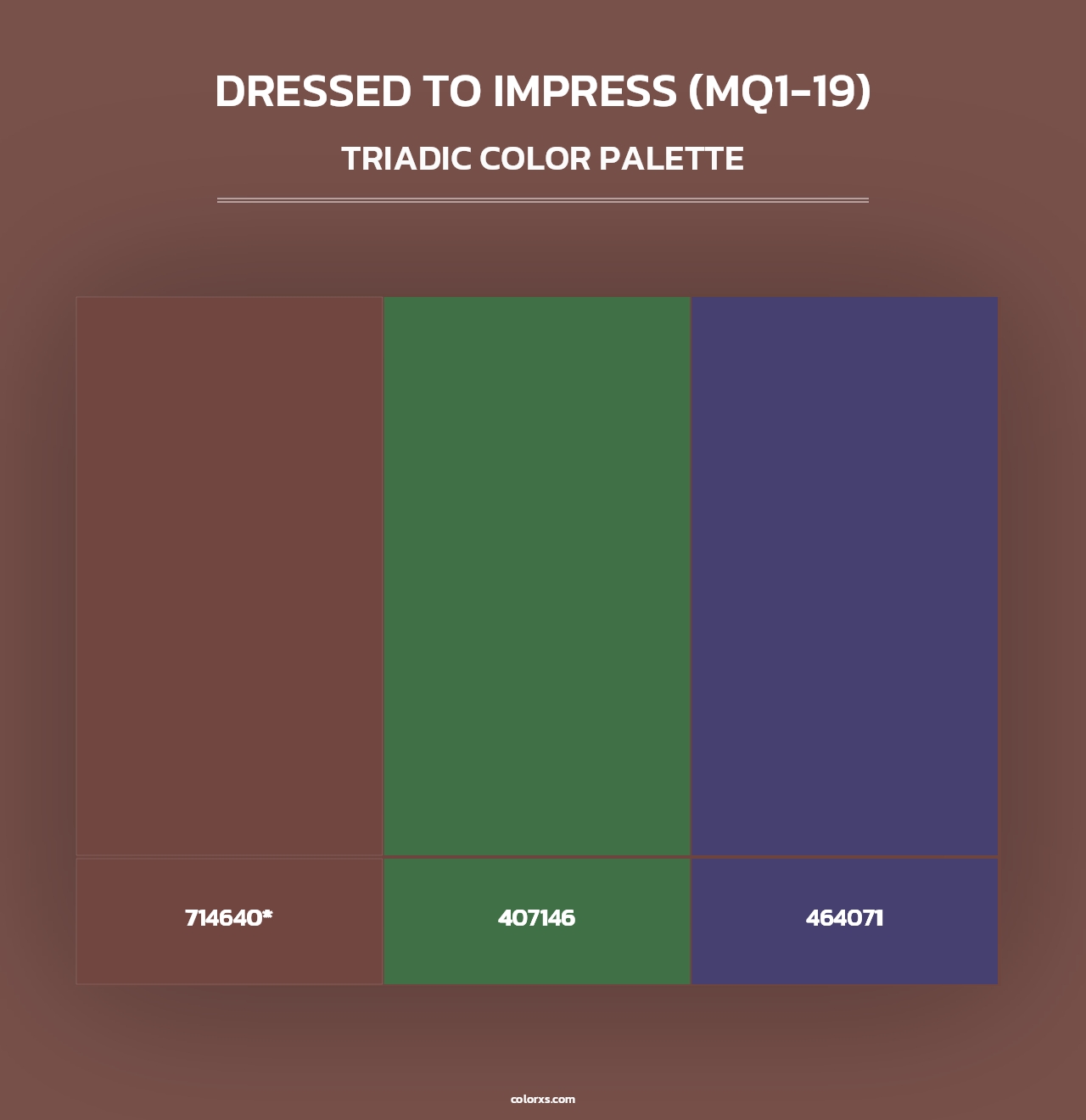 Dressed To Impress (MQ1-19) - Triadic Color Palette