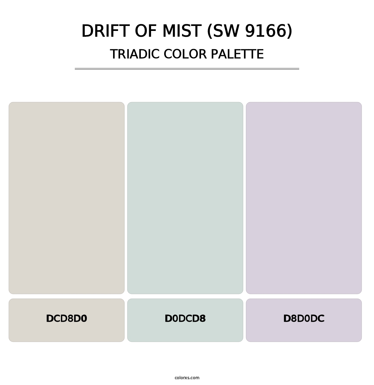 Drift of Mist (SW 9166) - Triadic Color Palette