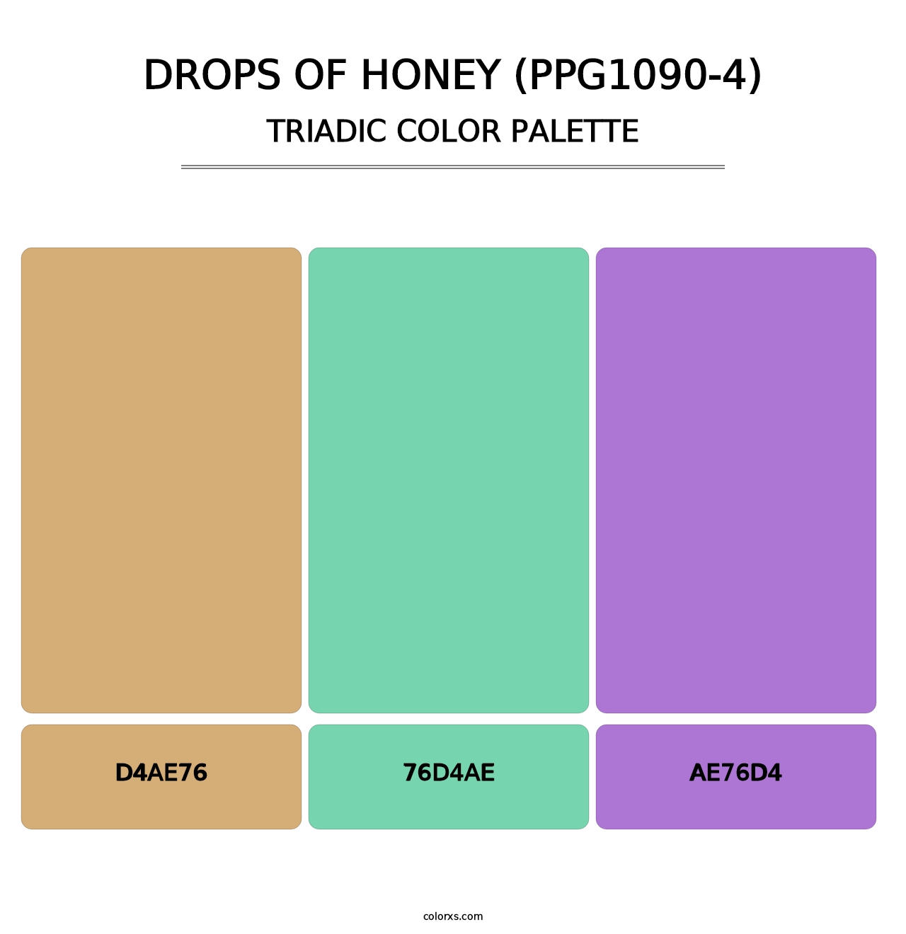 Drops Of Honey (PPG1090-4) - Triadic Color Palette